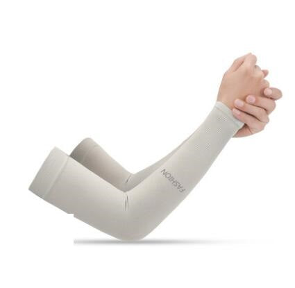 Summer cool sleeves sunscreen female armband sleeves sleeves men's sleeves driving anti-UV ice silk gloves long section