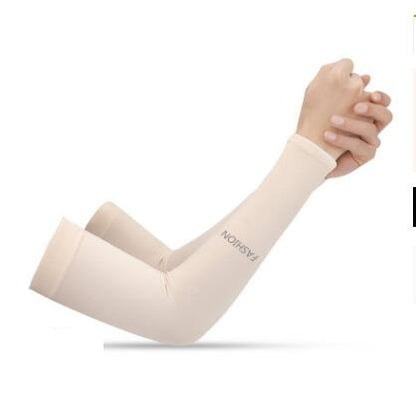 Summer cool sleeves sunscreen female armband sleeves sleeves men's sleeves driving anti-UV ice silk gloves long section