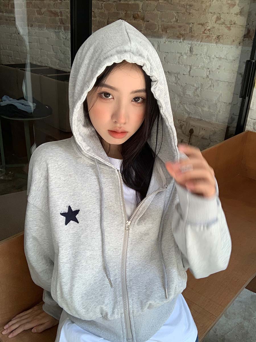 Niche Star Embroidered Hoodie Design Sense Hoodie Coat