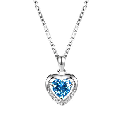 Collier strass en forme de cœur pour femmes, collier de luxe personnalisé, bijoux cadeau de saint valentin, 925