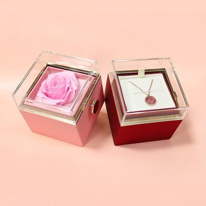 Boîte à savon rotative en forme de Rose, boîte-cadeau créative rotative pour bijoux, boîte d'emballage de bijoux, cadeau de saint-valentin pour femmes