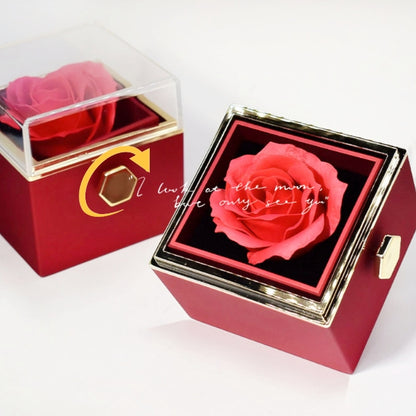 Boîte à savon rotative en forme de Rose, boîte-cadeau créative rotative pour bijoux, boîte d'emballage de bijoux, cadeau de saint-valentin pour femmes